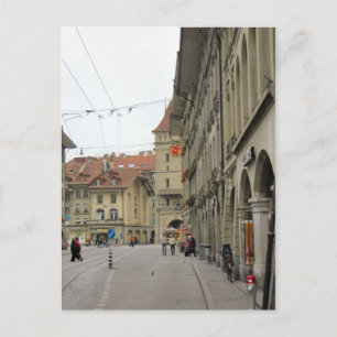 Berner Altstadt - Arkaden und Uhrturm Postkarte