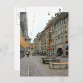 Berner Altstadt - mittelalterlicher Turm und Brunn Postkarte (Vorne/Hinten)
