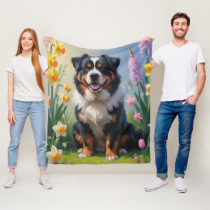 Berner Berg Frühlingsblumen Malerei Fleecedecke