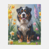 Berner Berg Frühlingsblumen Malerei Fleecedecke (Vorderseite)