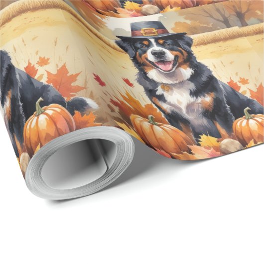 Berner Berg im Herbst belebt Erntedank Art Geschenkpapier (Rolleneckpunkt)