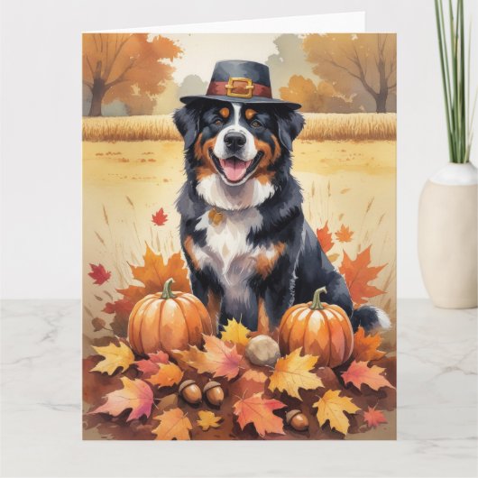 Berner Berg im Herbst belebt Erntedank Art Karte (Vorderseite)