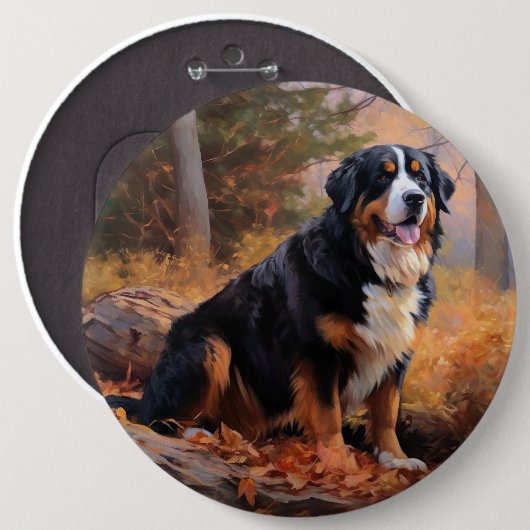 Berner Berg im Herbst Leaves Fall Inspiriert Button (Vorne & Hinten)