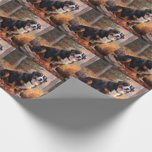 Berner Berg im Herbst Leaves Fall Inspiriert Geschenkpapier (Ecke)