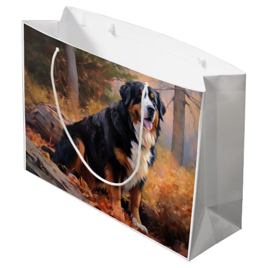 Berner Berg im Herbst Leaves Fall Inspiriert Große Geschenktüte (Rückseite Schrägansicht)