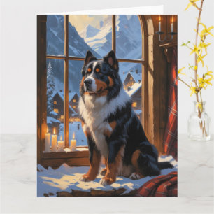 Berner Berg mit Weihnachtslicht Urlaub Karte