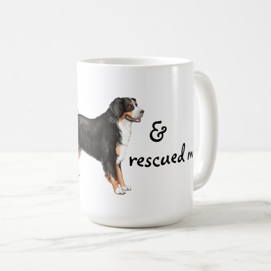 Berner Berghund retten Kaffeetasse (VorderseiteRechts)