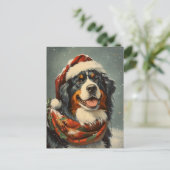 Berner Berghund Weihnachten Postkarte (Stehend Vorderseite)