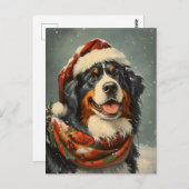 Berner Berghund Weihnachten Postkarte (Vorne/Hinten)