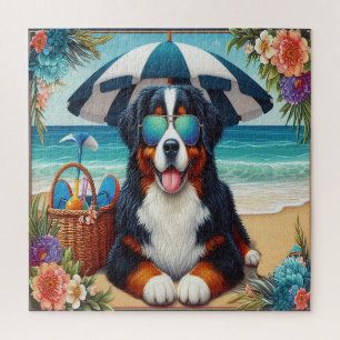 Berner Bliss: Cooler Hund mit Sonnenbrille Puzzle