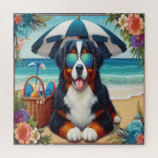 Berner Bliss: Cooler Hund mit Sonnenbrille Puzzle (Vertikal)