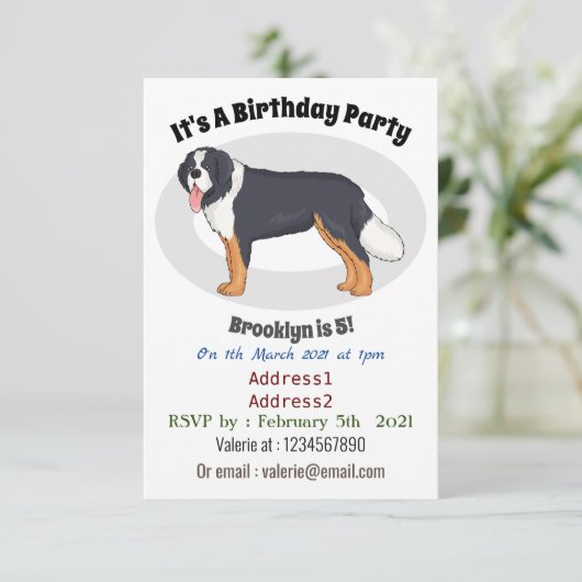 Berner Cartoon Einladung (Stehend Vorderseite)