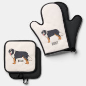 Berner Cartoon Ofenhandschuh & Topflappen-Set (Vorderseite/Rückseite)