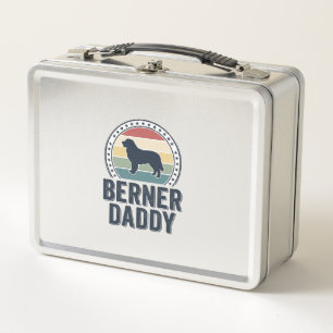 Berner Daddy Vintage Hund Papa Vector-Shirt Design Metall Brotdose