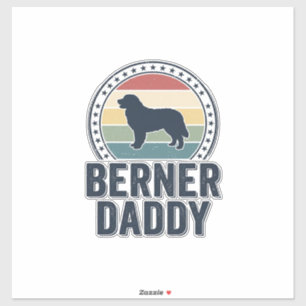 Berner Daddy Vintage Hund Papa Vektor-Shirt Design Aufkleber