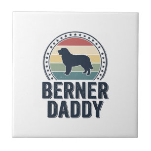 Berner Daddy Vintage Hund Papa Vektor-Shirt Design Fliese