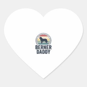 Berner Daddy Vintage Hund Papa Vektor-Shirt Design Herz-Aufkleber