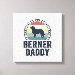 Berner Daddy Vintage Hund Papa Vektor-Shirt Design Leinwanddruck
