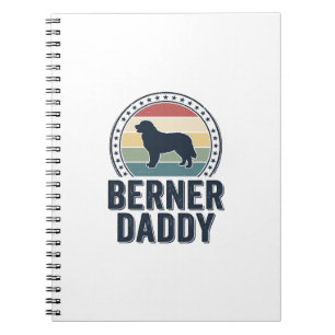 Berner Daddy Vintage Hund Papa Vektor-Shirt-Design Notizblock