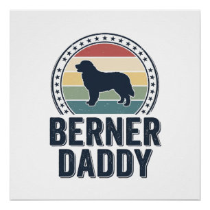 Berner Daddy Vintage Hund Papa Vektor-Shirt Design Poster