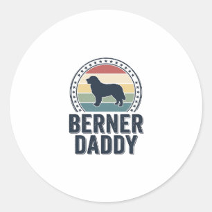 Berner Daddy Vintage Hund Papa Vektor-Shirt Design Runder Aufkleber