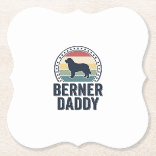 Berner Daddy Vintage Hund Papa Vektor-Shirt-Design Untersetzer