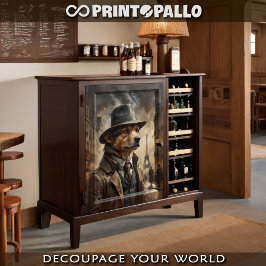 Berner Hund als Detektiv in Paris Seidenpapier