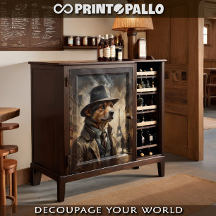 Berner Hund als Detektiv in Paris Seidenpapier