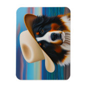 Berner Hund am Strand Magnet (Vertikal)