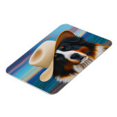 Berner Hund am Strand Magnet (Linke Seite)