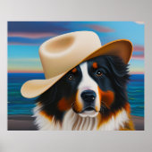 Berner Hund am Strand Poster (Vorne)