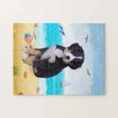 Berner Hund am Strand Puzzle (Horizontal)