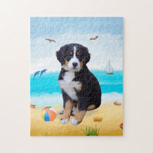 Berner Hund am Strand Puzzle