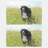 Berner Hund auf dem Feld Fleecedecke (Vorderseite)