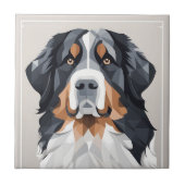 Berner Hund auf grauem Hintergrund Fliese (Vorderseite)