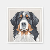 Berner Hund auf grauem Hintergrund Serviette (Vorderseite)