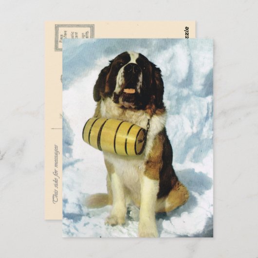Berner Hund, Bergrettung Postkarte (Vorne/Hinten)
