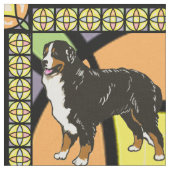 Berner Hund "Buntglas"-Stoff Stoff (Nahaufnahme)