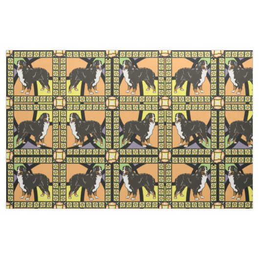Berner Hund "Buntglas"-Stoff Stoff (Fat Quarter (45,7 x 55,9 cm))