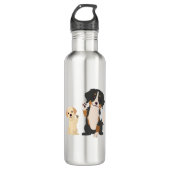 Berner Hund Edelstahlflasche (Vorderseite)