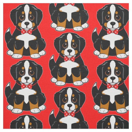 Berner Hund in der Krawatte Bow Fabric Stoff (Muster)