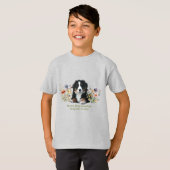 Berner Hund in Wildblumen T-Shirt (Vorne ganz)