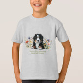 Berner Hund in Wildblumen T-Shirt (Vorderseite)