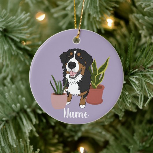 Berner Hund individuell anpassbar Keramik Ornament (Baum)