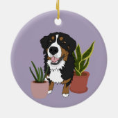 Berner Hund individuell anpassbar Keramik Ornament (Hinten)