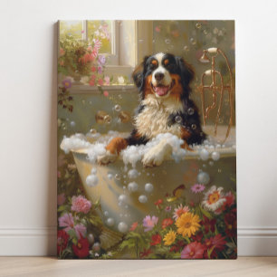 Berner Hund Kunst, Bad Kunst Leinwanddruck