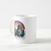Berner Hund mit Aussicht auf den Berg Sonnenaufgan Kaffeetasse (Vorderseite Links)