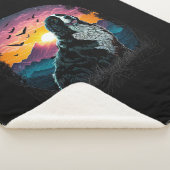 Berner Hund mit Aussicht auf den Berg Sonnenaufgan Sherpadecke (3/4)