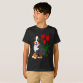 Berner Hund mit Tulpen T-Shirt (Vorne ganz)