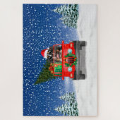 Berner Hund mit Weihnachtsgeschenken Puzzle (Vertikal)